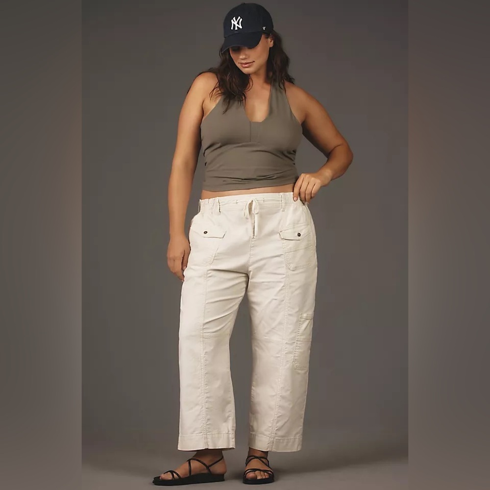 NWT PILCRO Utility Drawstring pocket pants size XL Ivory